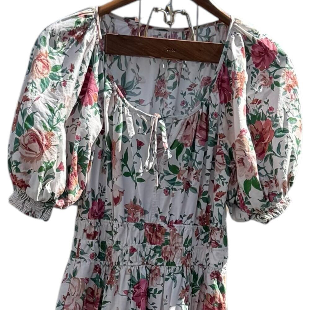 Anthropologie Somerset Floral Puff Sleeve Maxi Dress Small Smocked Cottagecore - Picture 7 of 11
